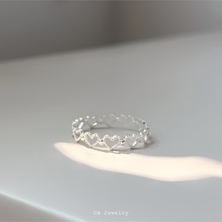 Nhẫn bạc nhẫn nữ bạc s925 khung trái tim liền có size Cá jewelry NBCS175