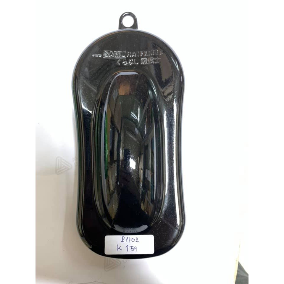 Sơn Samurai màu đen kim loại K159 chính hãng, sơn xịt phủ dàn áo xe máy 400ml chống nứt nẻ, kháng xăng