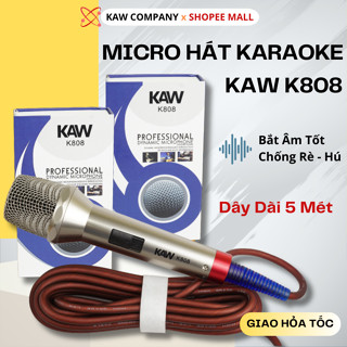 Micro Karaoke KAW Lọc Âm Tốt, Chống Hú, Chống Ồn, Hát Hay Dây Dài 5M Sử Dụng Trong Gia Đình-BH 12 Tháng