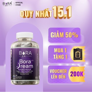 Kẹo Ngủ Ngon Giấc BORA DREAM Hỗ Trợ Mất Ngủ Điều Hòa Đồng Hồ Sinh Học Hủ 60 viên