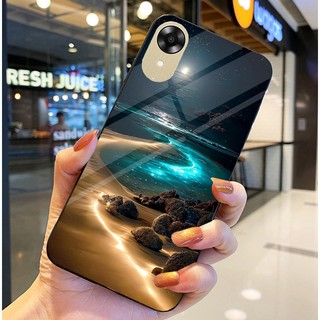 Ốp Lưng OPPO A17, A17K Mặt lưng kính tráng gương, thiết kế thiên hà