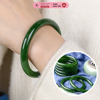 Vòng Tay Cẩm Thạch Bản Tròn Kèm Giấy Kiểm Định Nhiều Kích Thước - Ngọc Trai Trường Thịnh