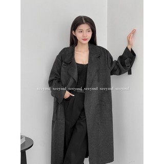 Áo manto dạ ép form dài-4605(HÌNH THẬT SHOP CHỤP)