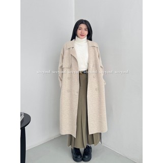 Áo manto dạ ép form dài-4605(HÌNH THẬT SHOP CHỤP)