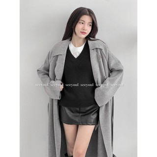 Áo manto dạ ép form dài-4605(HÌNH THẬT SHOP CHỤP)