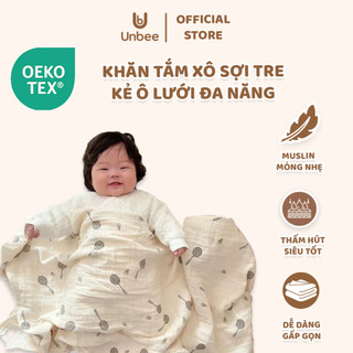 Khăn Tắm Xô Sợi Tre Kẻ Ô Lưới Đa Năng Unbee Kích Thước 1 Lớp Mềm Mát Kháng Khuẩn Cho Da Nhạy Cảm