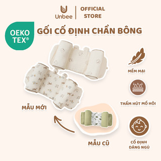 Gối Chặn Định Hình Đầu Xô Trần Bông Muslin Unbee Cho Bé Sơ Sinh, Chống Méo Đầu, Bẹp Đầu,Êm Ái Kèm Bông Bên Trong