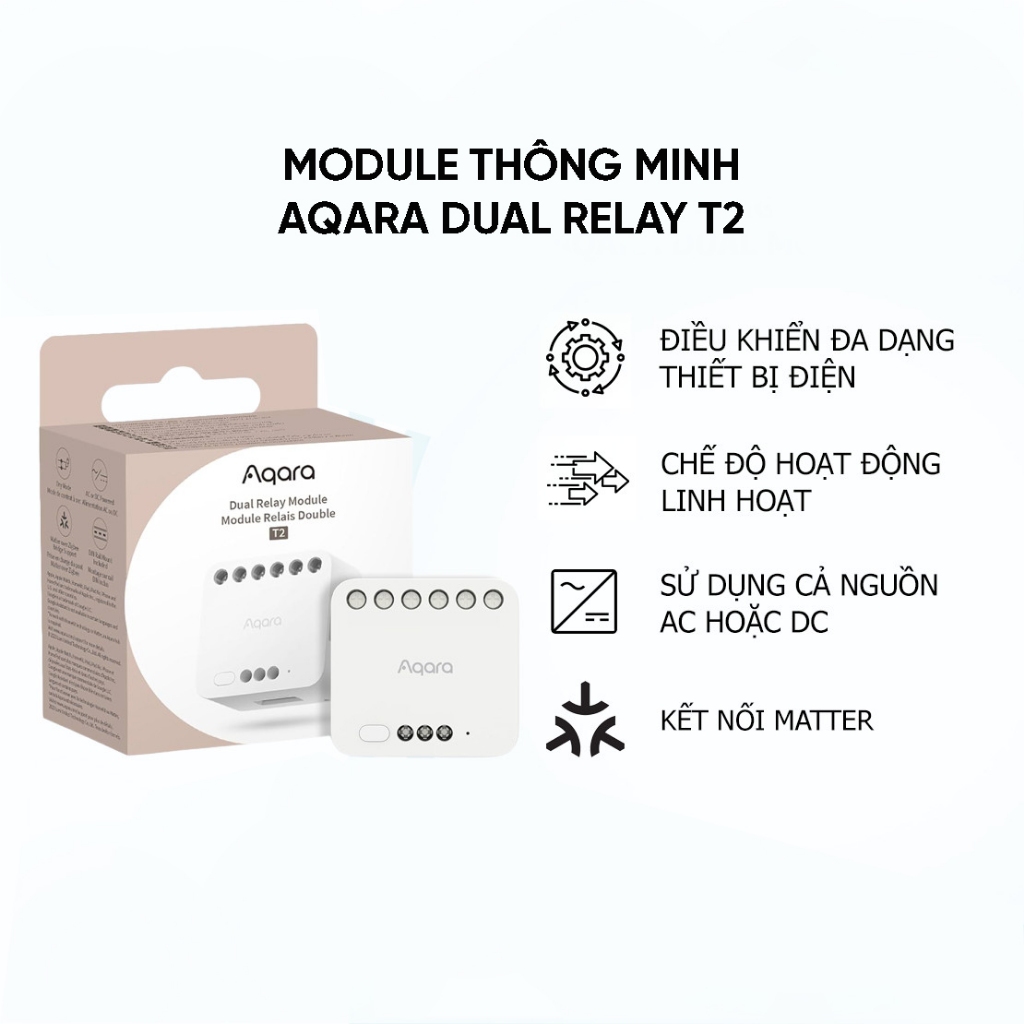 [Mã INBAU704 giảm 70K đơn 449K] Module thông minh Aqara Dual Relay T2