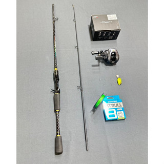 Combo Cần câu Lure Ceres Máy Ngang  marcan Cemreo Dây PE x8 100m- Nhái Hơi 5gr