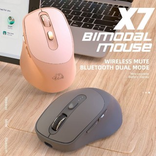 Chuột không dây máy tính bluetooth x7 Wireless pin xạc kết nối 2 chế độ