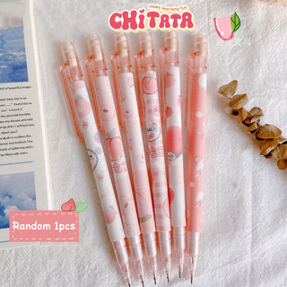 Bút chì kim bấm 0.5mm đồ dùng học tập cho trẻ dễ thương loại 2B hình chú khủng long và quả đào