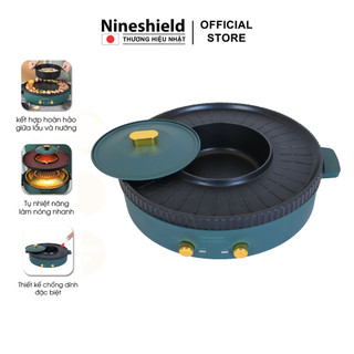 Bếp nướng điện Nineshield KB518 loại to 51cm - Bếp lẩu nướng đa năng 2 trong 1 tiện lợi - Chống dính - Bảo hành 1 năm