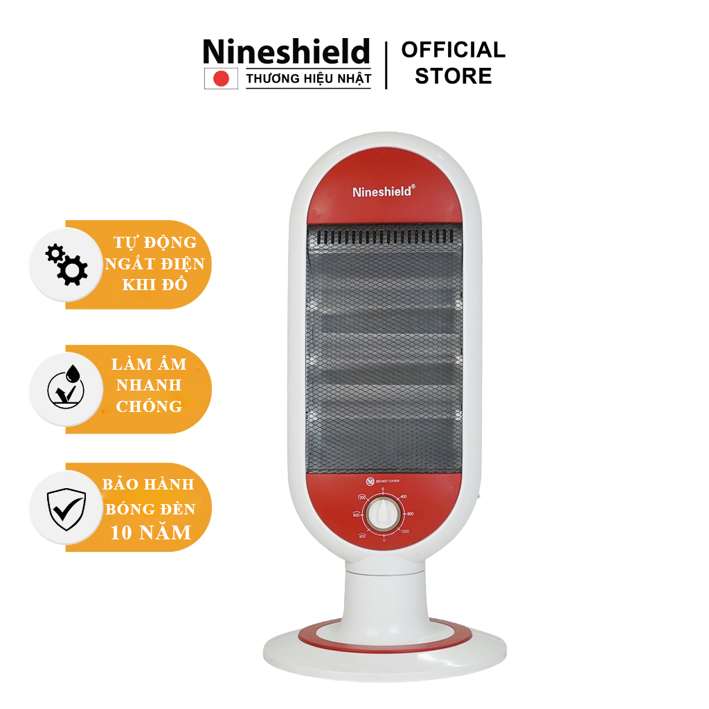 Máy sưởi Halogen Nineshield NS05SH quạt sưởi 3 mức công suất - Bảo hành 1 năm