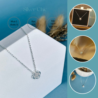  Dây chuyền bạc mặt cỏ 4 lá liền dây SILVER CHIC DC04 bạc 925