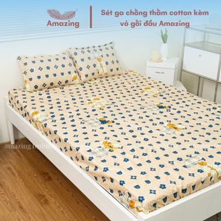 Sét ga chống thấm Cotton kèm vỏ gối đầu Amazing Bedding.