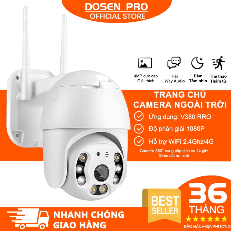 DOSEN PRO Camera An Ninh CCTV V380 Pro 360 Độ 1080P FHD WiFi IP-IP66 IR Chống Nước