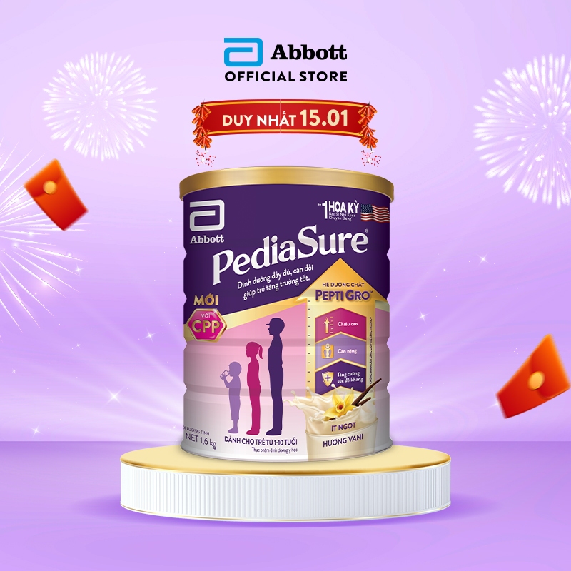 Sữa bột Pediasure 1.6kg hương vani