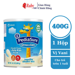 [Date T5/25] Sữa Bột Dinh Dưỡng PediaSure Grow & Gain  Hương Vani 400gr (Mẫu mới - Non-GMO)