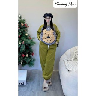 Set nỉ dài in hình gấu x Phuong Mon