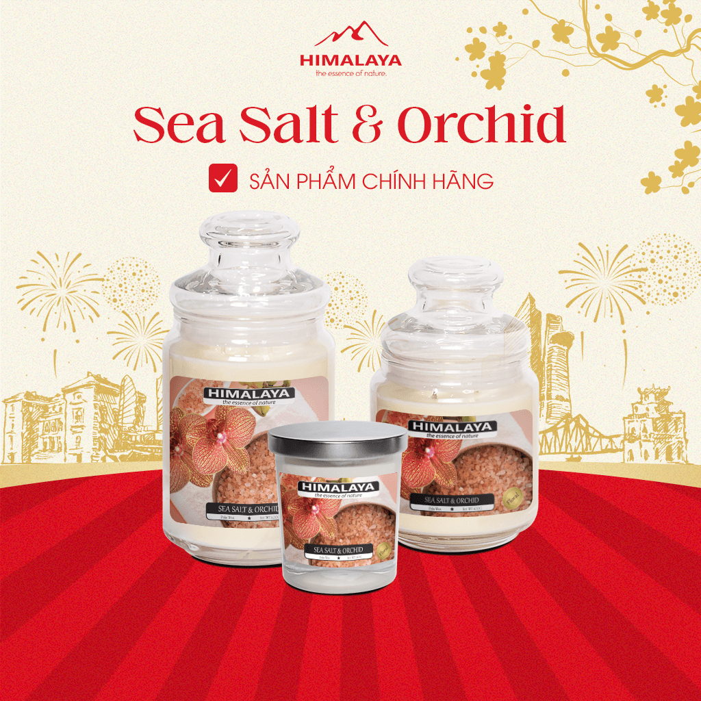 Nến thơm Himalaya hương Sea Salt &amp; Orchid size S/sizeM/sizeL