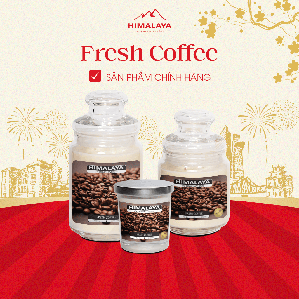 Nến thơm Himalaya hương Fresh Coffee 140g/size M/size L