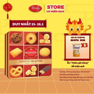 Bánh quy bơ cookies Majestic Richy Selection hộp thiếc 368g