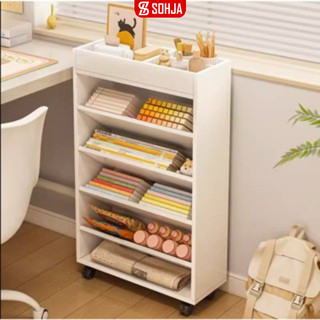  Kệ sách gỗ 5 tầng có bánh xe dễ dàng di chuyển phong cách Nordic thương hiệu SOHJA - GP189 