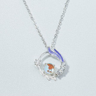 Dây chuyền bạc nữ HELINO đuôi hồ ly đính đá mặt trăng Moonstone đổi màu xinh xắn C49
