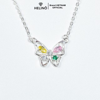 Dây chuyền bạc nữ HELINO hồ điệp cánh bướm đính đá ngũ sắc tinh tế xinh xắn bạc cao cấp C45