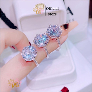 Nhẫn bạc nữ, nhẫn đá to 12ly sang chảnh.