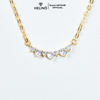 Dây chuyền bạc nữ HELINO Mạ vàng 18K mặt đá nhỏ xếp nửa đường tròn mạ vàng C42