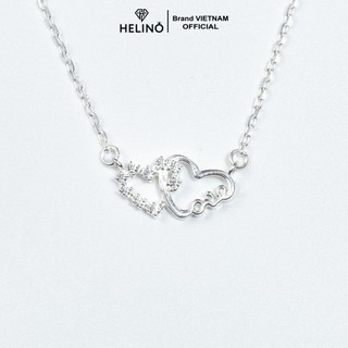 Dây chuyền bạc nữ HELINO trái tim love lồng nhau đính đá C41