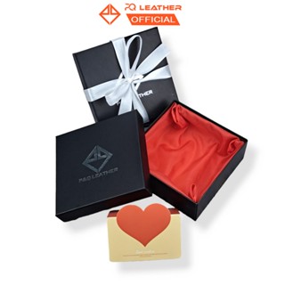 Hộp Đựng Quà Sinh Nhật Màu Đen Lót Lụa Đỏ Nơ Trắng Thiệp Trái Tim Viết Tay Sang Trọng Chính Hãng PQ Leather PH7