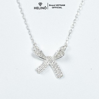 Dây chuyền bạc nữ HELINO nơ đính đá trang sức phụ kiện lấp lánh C17