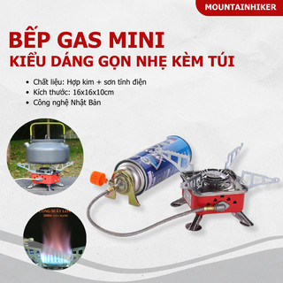 Bếp ga mini chắn gió dã ngoại gấp gọn tiện dụng- bếp ga cắm trại , du lịch nhỏ gọn có túi đựng vt