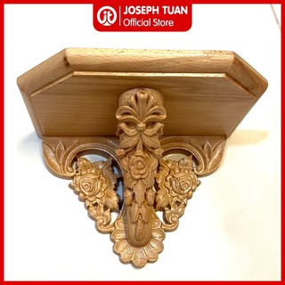 Kệ gỗ bàn thờ Công giáo treo tường - Mẫu KE02
