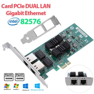 [HÀNG MỚI] Card mạng PCIe x1 Gigabit Dual Port Sever Adapter Intel 82576 cho Máy tính bàn PC, đồng bộ, Server máy chủ