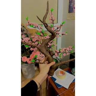 Thân bonsai giả làm cây mai, cây đào trang trí tết. Gốc bonsai