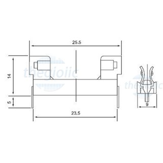 BLX-B Đế Cầu Chì 5x20mm Hàn PCB//3