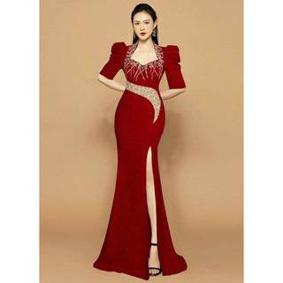 SIZE>70KG ĐẦM CỔ NỮ HOÀNG KHOÉT EO