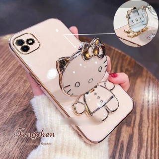 Ốp Lưng  Cho Samsung A03 A04 A04E A05 hình kitty có gương soi làm giá đỡ Cho Samsung A04 A04E A05