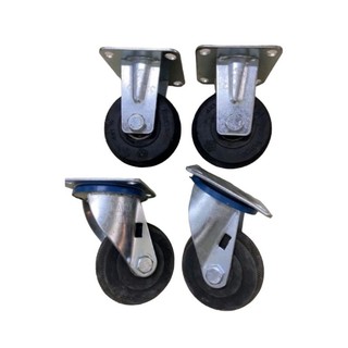 Bộ bánh xe cao su đúc 13cm