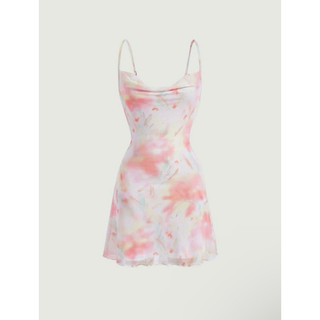 [ORDER SHEIN] Đầm Hai Dây Ôm Body Màu Loang