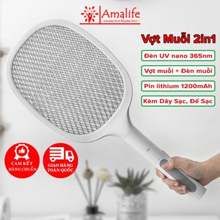Vợt muỗi kiêm đèn bắt muỗi 2 trong 1 sạc tích điện usb có pin sạc 1200mah, vợt bắt muỗi tiện lợi thông minh