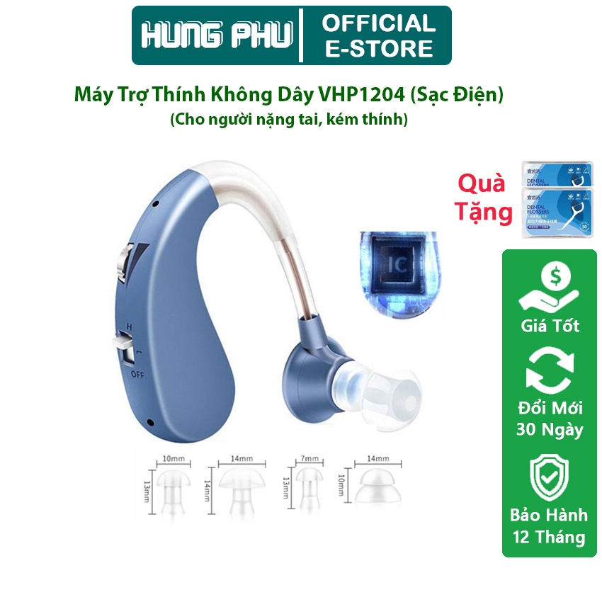 Máy Trợ Thính Không Dây Cao Cấp VHP1204 và VHP220, Tai Nghe Trợ Thính Người Già Đeo Vành Tai