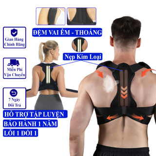  Đai Chống Gù Lưng Cột Sống Nam Nữ Andego Cải Thiện Vóc Dáng, Đai Lưng Cột Sống Có Kẹp Kim
