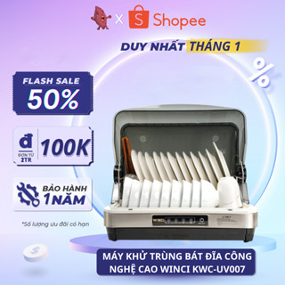 Máy khử trùng sấy khô bát đĩa đũa thìa dao thớt Winci KWC-UV007 khử trùng bằng tia UV, dung tích 42L, Bảo hành 12 tháng