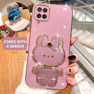Ốp Lưng Samsung A22 4G M32 A12 M12  hình kitty có gương soi làm giá đỡ Samsung A22 4G M32 A12 M12
