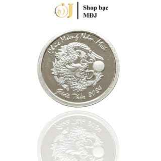 Đồng bạc đánh gió, cạo gió hình rồng năm 2024 bạc nguyên chất mđj011