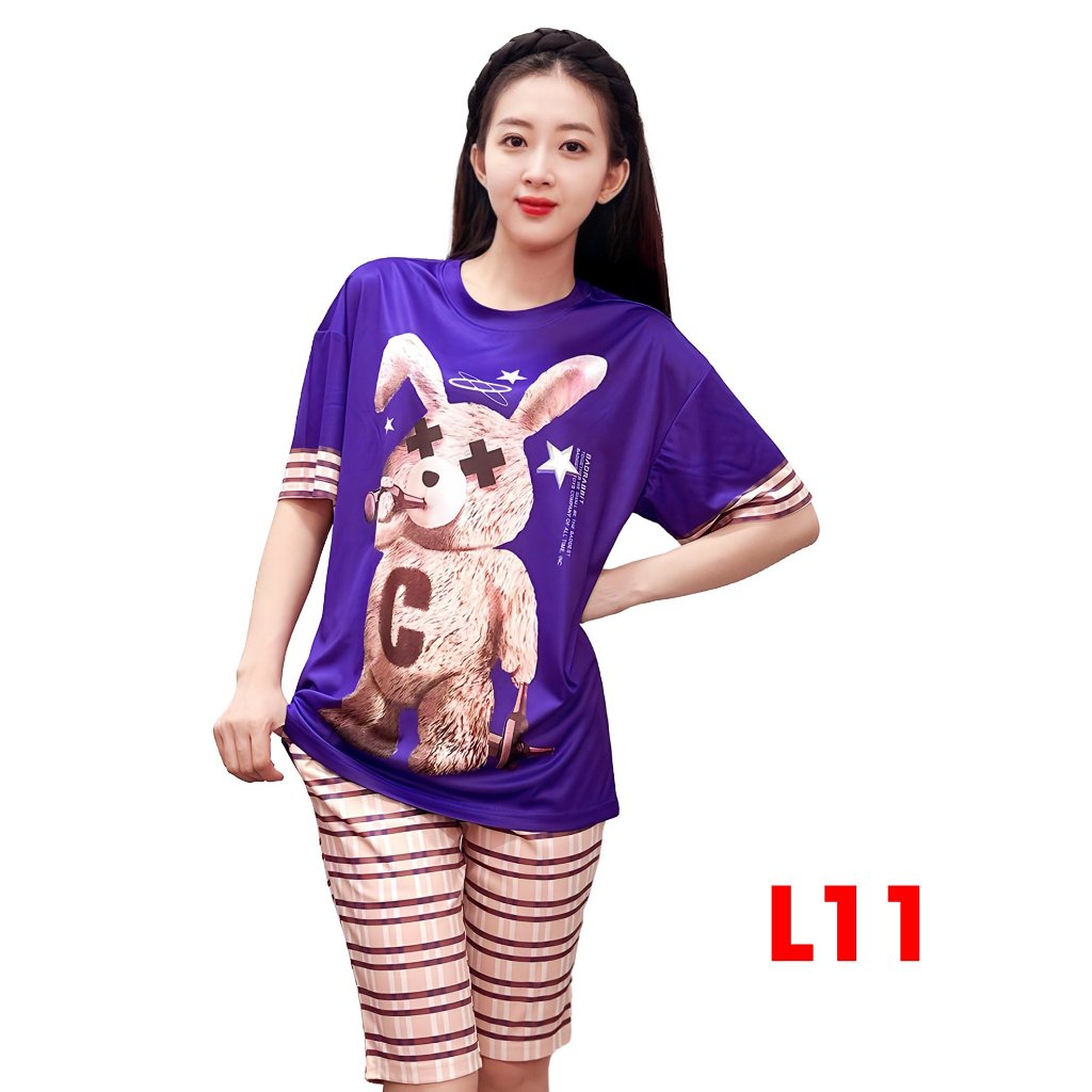 L11 Bộ Đồ Lửng Thun Cao Cấp Co Giãn 4 Chiều - Bộ Nữ Teen